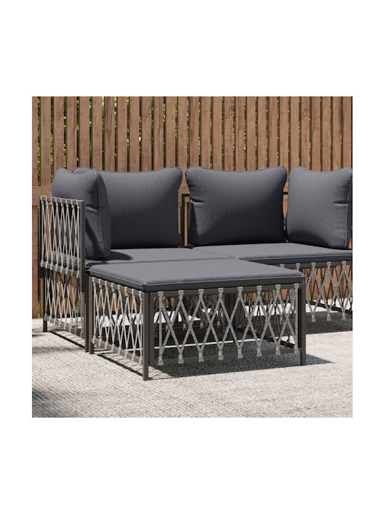 Metallischer Gartenhocker Würfel Außeneinsatz mit Grauem Kissen 70x70x34cm