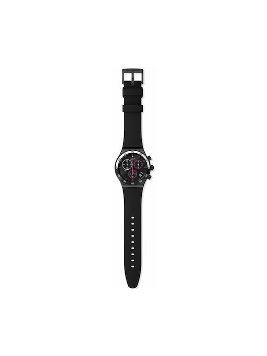 Swatch Uhr Chronograph mit Schwarz Kautschukarmband