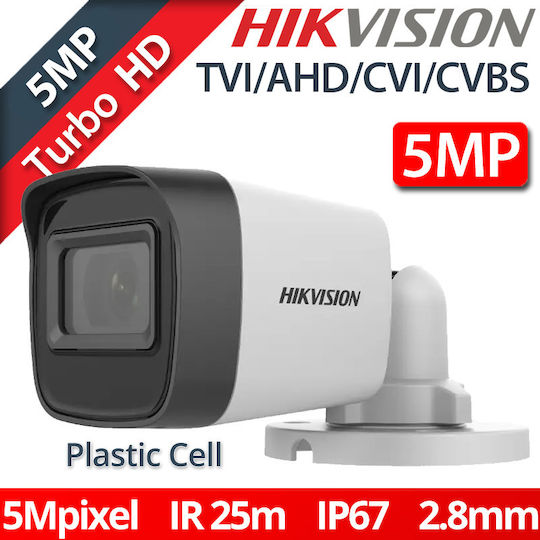 Hikvision DS-2CE16H0T-ITPF(C) CCTV Surveillance Camera Full HD+ 5MP Waterproof with Lens 2.8mm