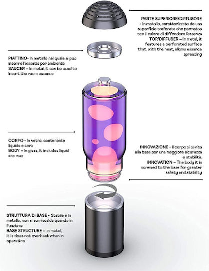 Total Gift Διακοσμητικό Φωτιστικό Lava Lamp 40εκ.