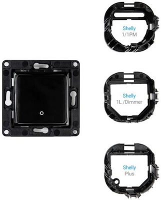 Shelly WS1 Recessed Wall Switch Commands One-Way without Frame Black