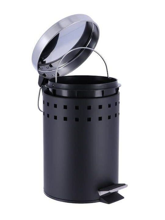 Metallisch Badezimmer Mülleimer 3Es Schwarz