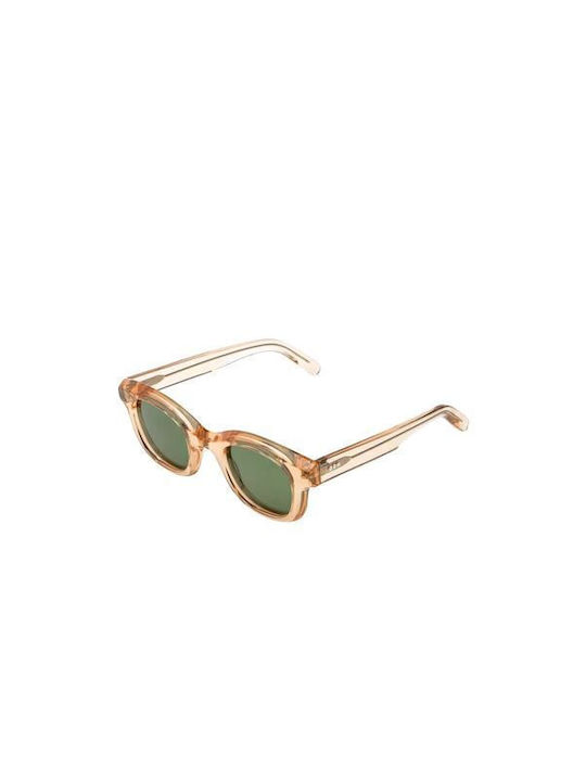 Komono Owen Sunglasses with Champagne Plastic Frame and Green Lens