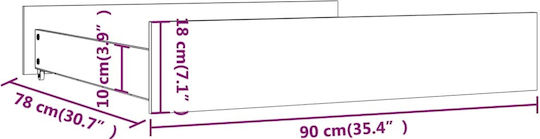 vidaXL Чекмедже за легло Дърво с Колела в Бял Цвят 90x78x18см 2бр