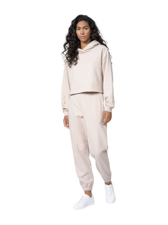 4F Damen-Sweatpants Jogger Beige