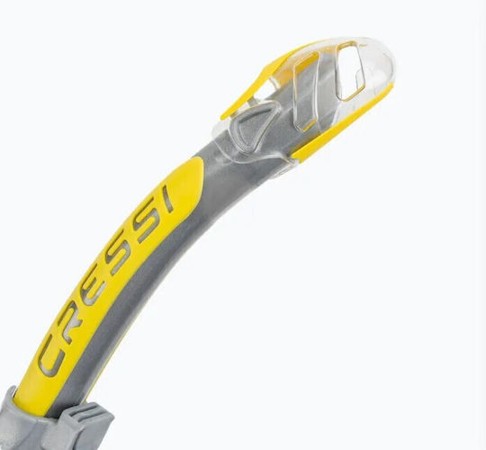 CressiSub Corfu Αναπνευστήρας Clear/Silver Yellow με Στόμιο Σιλικόνης