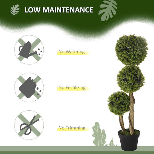 Arbore Artificial de Exterior Buxus (Box comun) Green 90cm HomCom