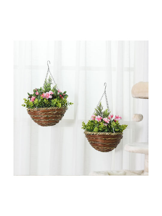 Изкуствено растение в саксийка Green 25см 2бр Outsunny