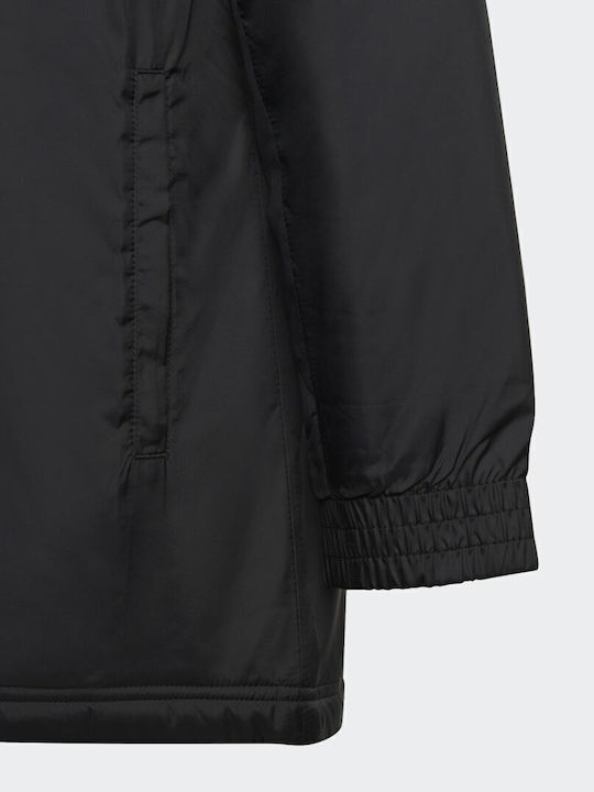 Entrada 22 Stadium Kids Sports Long Jacket with Lining and Hood Black