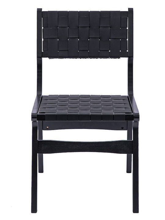 Ridley Kitchen Wooden Chair Black 48.5x61x87cm