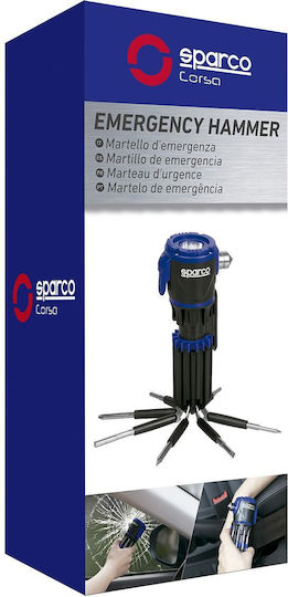 Sparco Σφυρί Εκτάκτου Ανάγκης Αυτοκινήτου με Κόπτη Ζώνης Μπλε