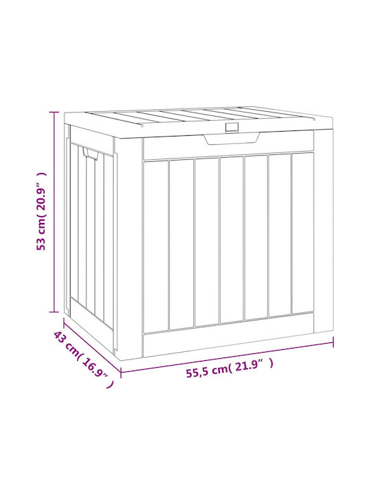 vidaXL Outdoor Storage Box 118lt Brown L55.5xW43xH53cm