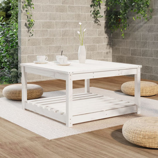 Tisch für kleine Außenbereiche Stabil Weiß 82.5x82.5x45cm