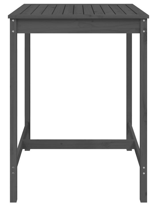 Outdoor Bar Free Standing Wood Table Gray 82.5x82.5x110cm