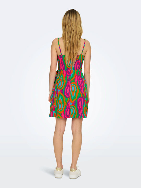 Only Summer Mini Dress Wrap Multi Green