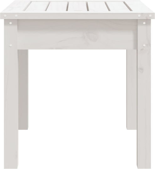 Sitting Room Outdoor Free Standing Wood Table White 50x44x45cm