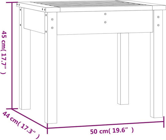 Sitting Room Outdoor Free Standing Wood Table White 50x44x45cm