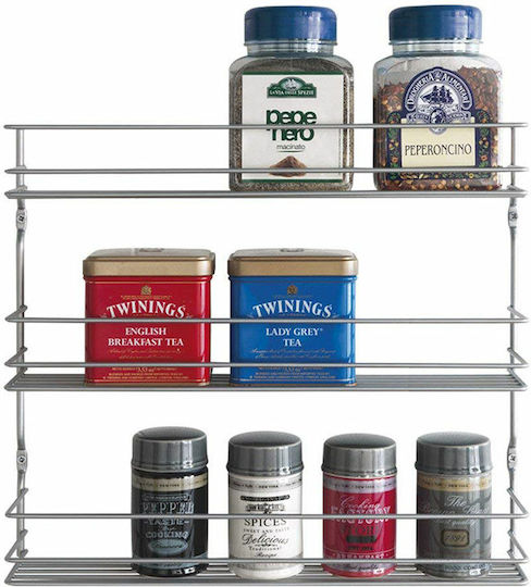 Metaltex 16-364633 Wall Mounted Bathroom Shelf Metallic with 3 Shelves 36x8x32cm Silver