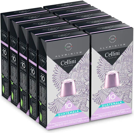 Cellini Капсули Еспресо Aluminium Guatemala Съвместими с машина Nespresso 10капси