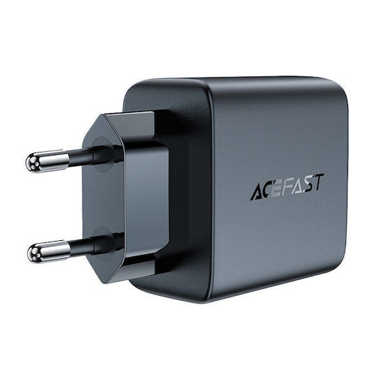 Acefast Φορτιστής Χωρίς Καλώδιο GaN με 2 Θύρες USB-C 35W Power Delivery Μαύρος (A49)