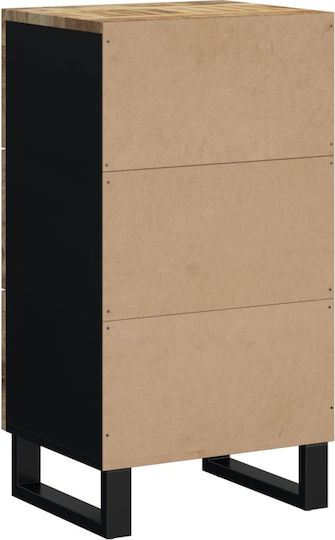 Chest of Drawers of Solid Wood with 3 Drawers 40x33.5x75cm