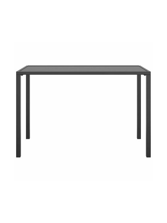 Outdoor Dinner Metal Table Gray 110x54x70cm