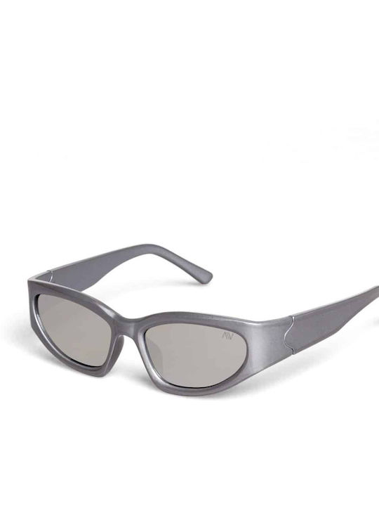 AV Sunglasses Reina Sonnenbrillen mit Silber Rahmen und Silber Spiegel Linse