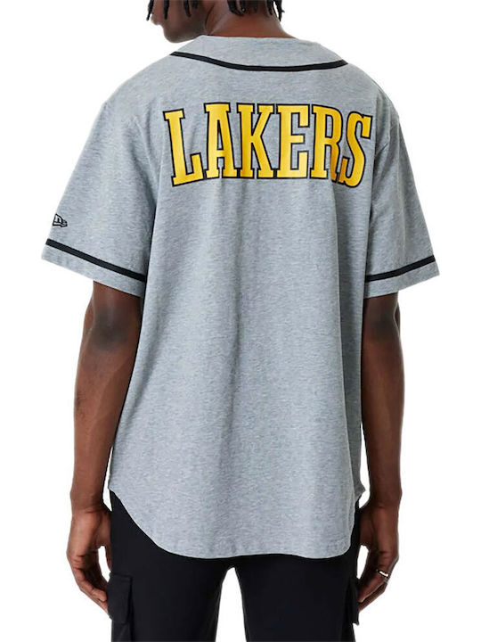 New Era LA Lakers Βαμβακερό Πουκάμισο Γκρι