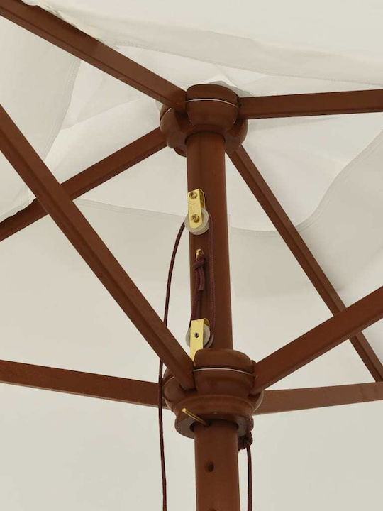 Umbrelă Pătrată Din Lemn Albă 1.98x1.98xÎnălțime 2.31m