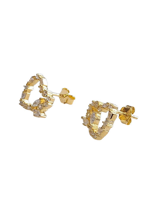 Prince Silvero Earrings made of Silver Gold Plated with Stones