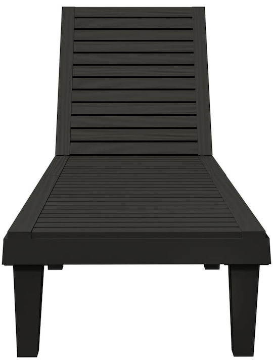 Liegestuhl Kunststoff Schwarz 155x58x83cm.