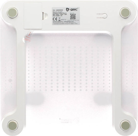GSC Milak Smart Ζυγαριά 180kg με Λιπομετρητή & Wi-Fi Λευκή