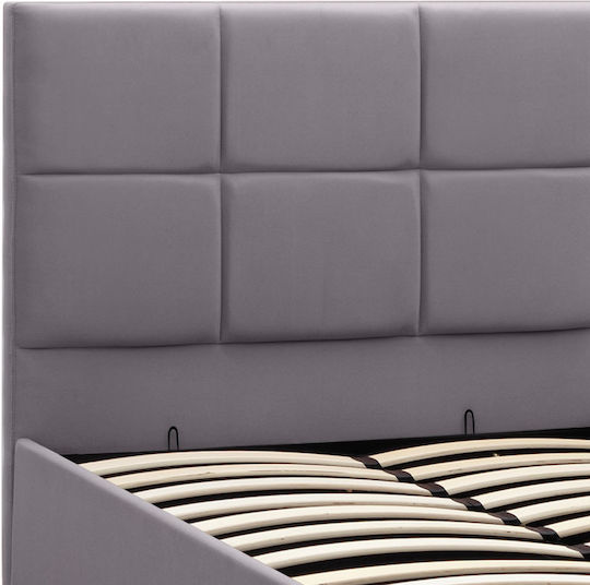 Kingston Bett Einzelbett Mit Stoff bezogen Gray Stauraum & Latten für Matratze 100x200cm