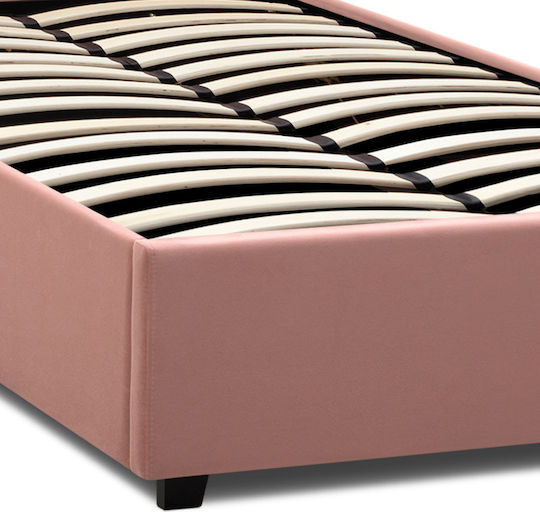 Kingston Pat Semi-dublu Roz cu Spațiu de Stocare & Lamele pentru Saltea 120x200cm