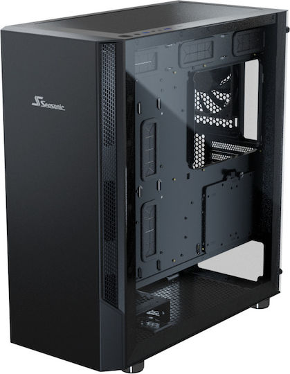 Seasonic Arch Q503 Gaming Midi-Turm Computergehäuse mit Seitenfenster Schwarz
