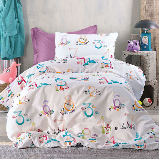 Rythmos Numbers Kids Cotton Pillowcase Set 50x70cm White