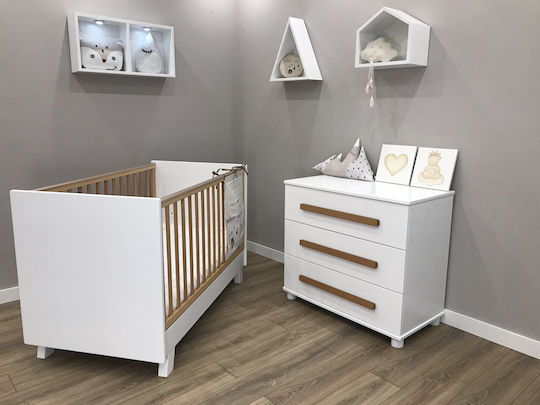 Olivia Baby Dresser with 3 Drawers White 85x50x95cm