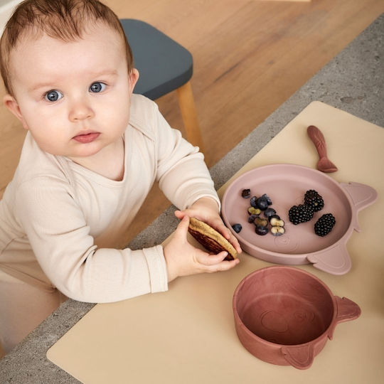Nuuroo Baby Food Bowl Made of Silicone Blue 2 Pieces
