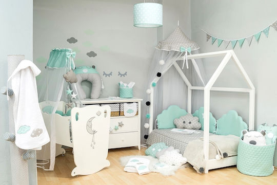 Baby Star Cloud Crib Bumpers Classic Inside Green 40x200cm