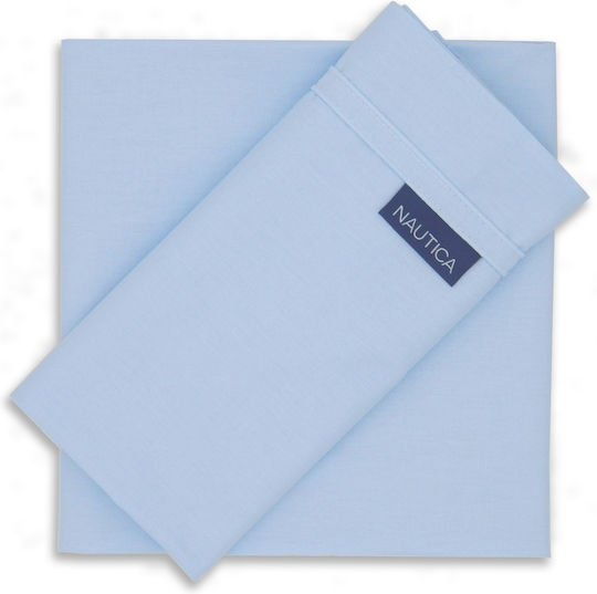 Nautica Set Baby Bettlaken Für Krippe Baumwolle Hellblau 110x170cm 3Stück