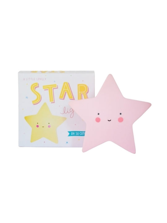 A Little Lovely Company LED Kinder Dekorative Lampe Star Rosa