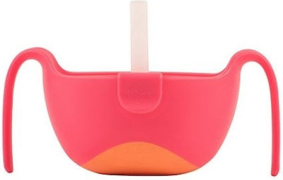 B.Box Toddler Plastic Cup with Handles and Straw for 10m+ Pink