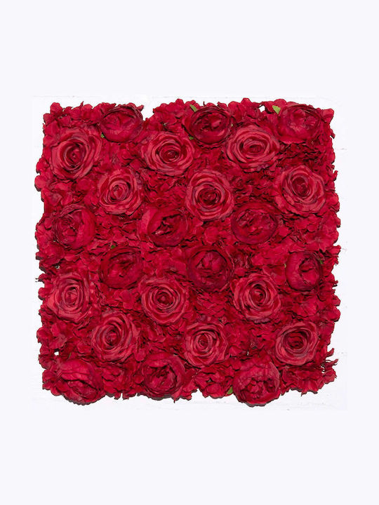 Supergreens Künstliches Laubpaneel Rose Rote Rose 50x50cm