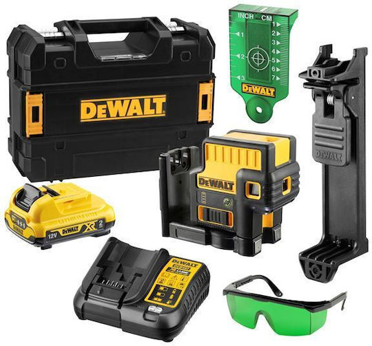 DEWALT Αυτορυθμιζόμενο Γραμμικό Αλφάδι Laser Πράσινης Δέσμης 10.8V με Εύρος Εργασίας 30m