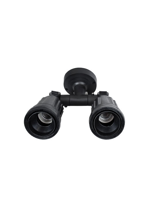 GloboStar Grasedo Waterproof Outdoor Ceiling Spot E27 in Black Color 61616