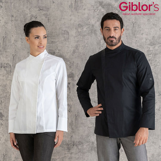 Giblor's Σακάκι Σεφ Γυναικείο Λευκό με Μακρύ Μανίκι Nile