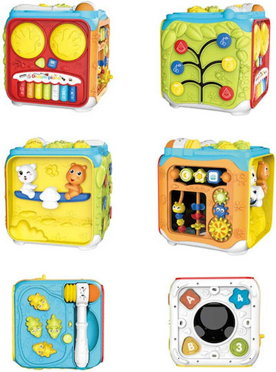 Hola Toys Куб за дейности Многофункционален куб с музика и звуци за 12++ месеца