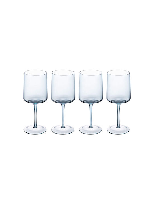 Navaris Set of Glasses for Red Wine made of Glass in Blue Color Stemmed 400ml 4pcs