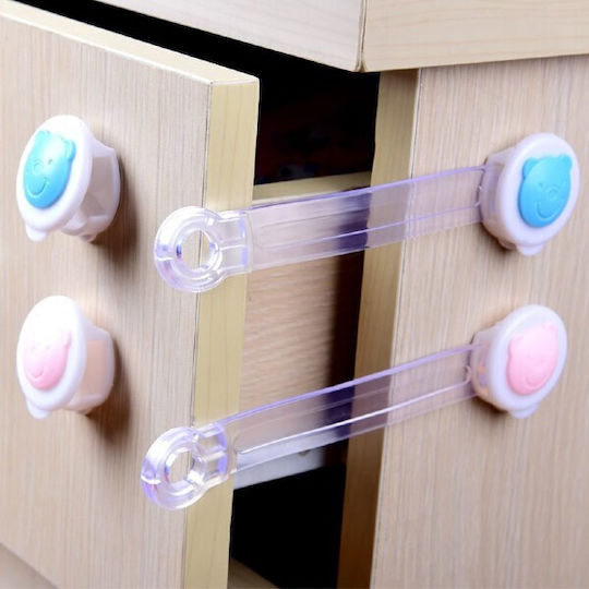 Viosarp Cabinet & Drawer Lock with Sticker made of Plastic in Light Blue Color 1pcs