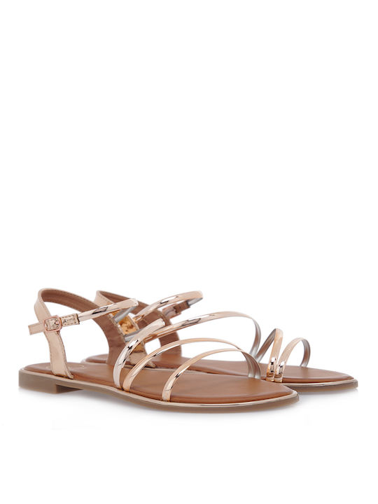 Seven Damen Flache Sandalen Rosegold